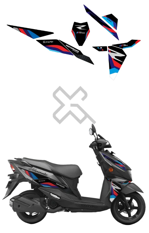 R Edition Sticker Compatible with Avenis 125 | Made In Premium Gloss Vinyl With FPF(Fade Protection Film), Water Proof, Precut Sticker, Pack of 1 Compatible with Both Side